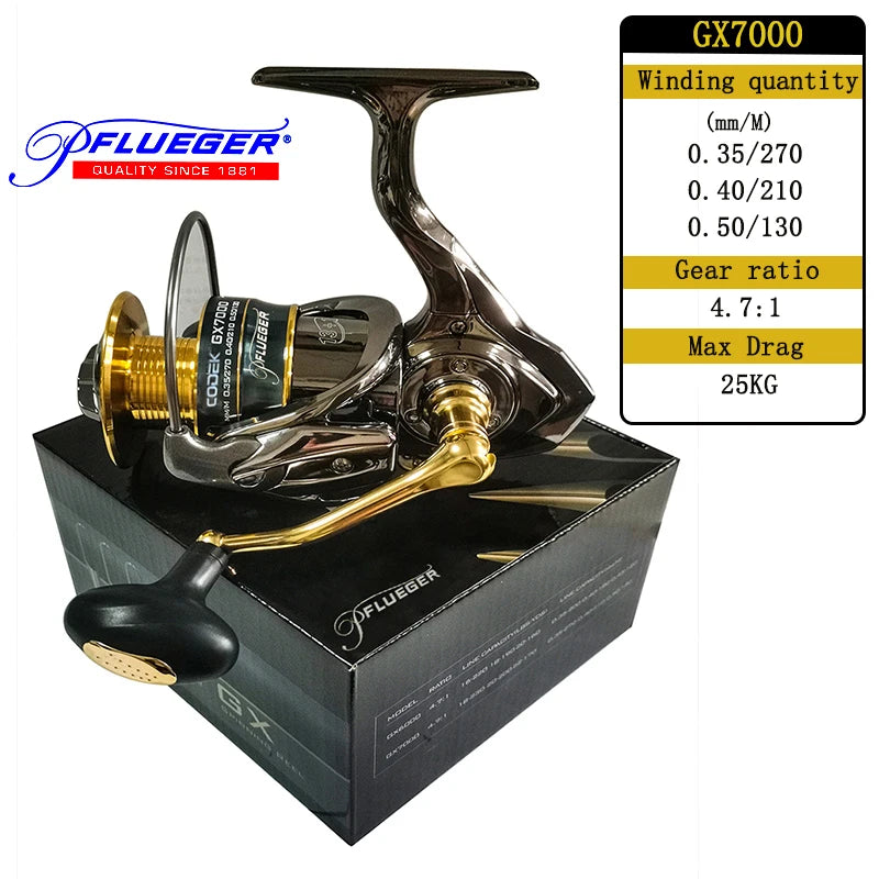 All metal Pflueger fishing Reel CODEK 25KG High Speed Spinning accessories for Seawater and winter Fishing long throw